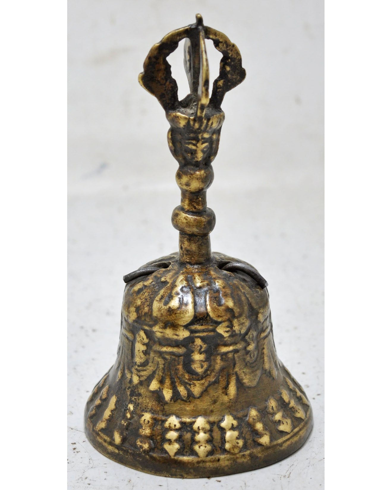 Vintage Brass Temple Aarti Bell Original Old Hand Crafted Engraved