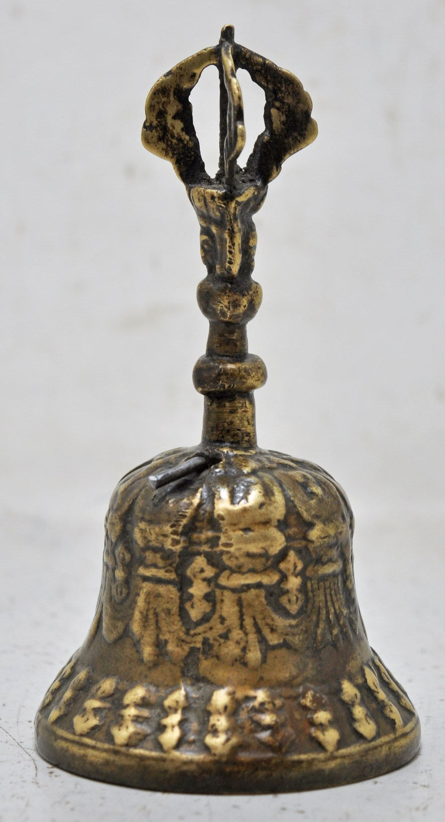 Vintage Brass Temple Aarti Bell Original Old Hand Crafted Engraved