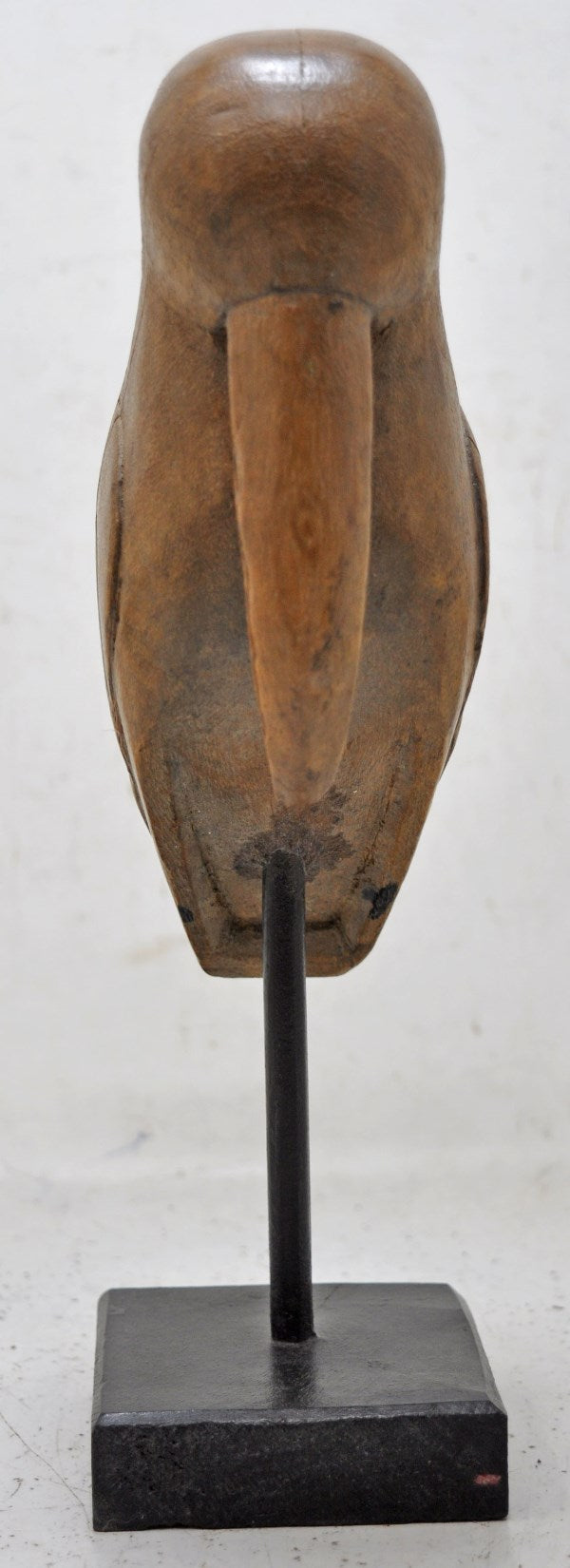 Vintage Wooden Bird Figurine on Stand Original Old Hand Carved