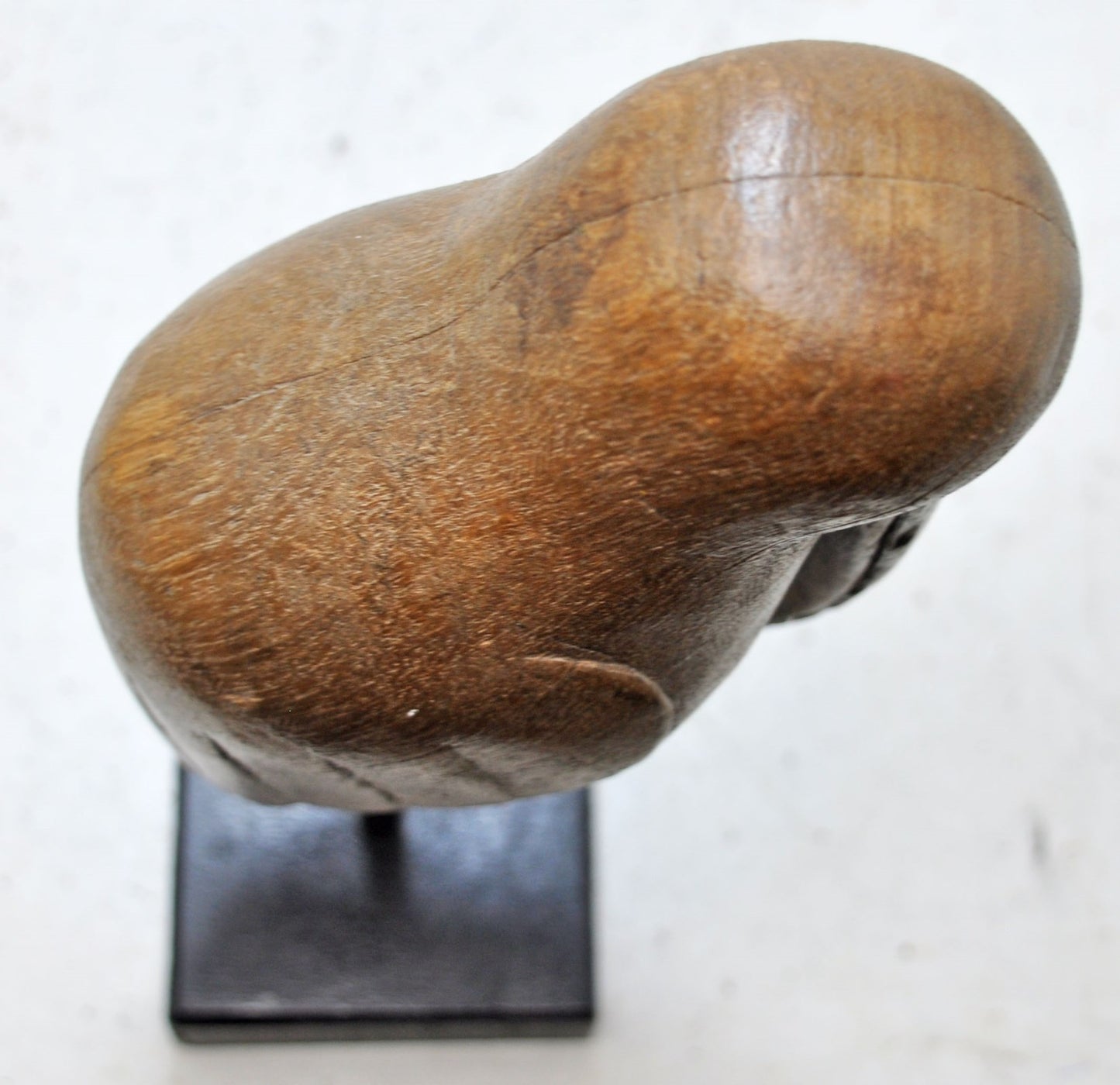 Vintage Wooden Bird Figurine on Stand Original Old Hand Carved