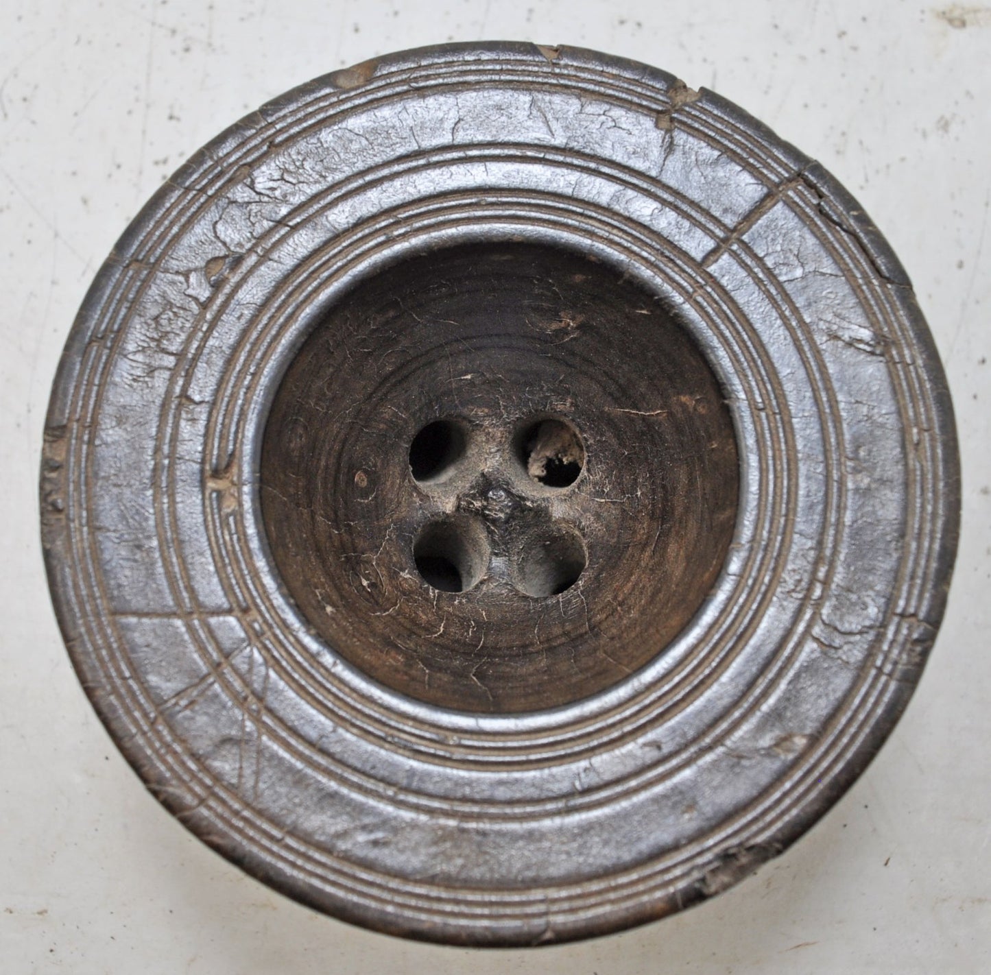 Antique Wooden Agricultural Seeder Bijni Original Old Hand Carved