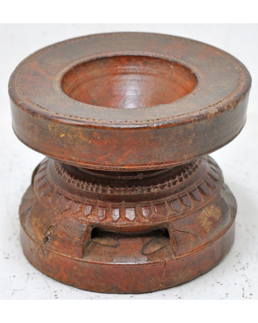 Antique Wooden Agricultural Seeder Bijni Original Old Hand Carved