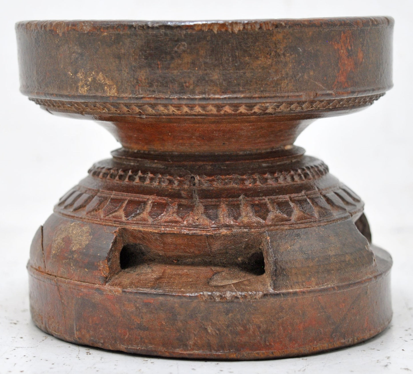 Antique Wooden Agricultural Seeder Bijni Original Old Hand Carved