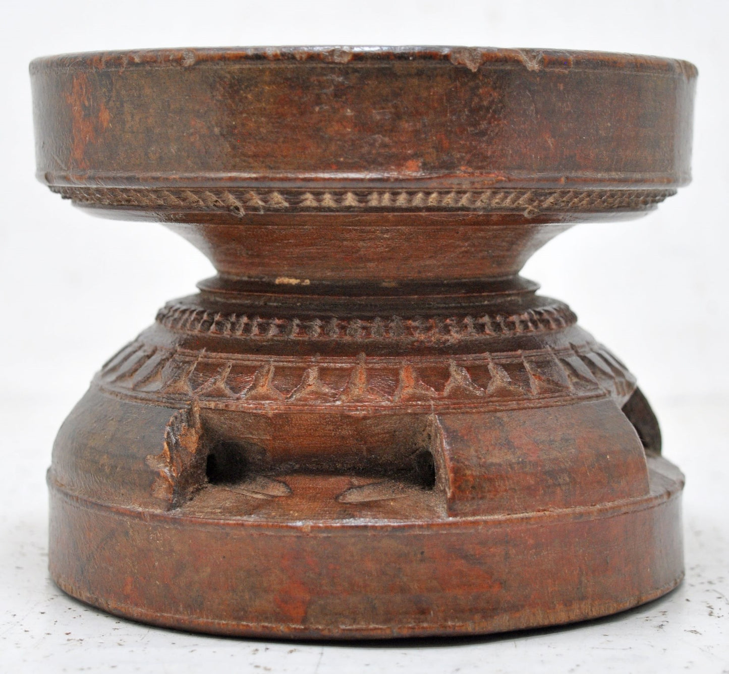 Antique Wooden Agricultural Seeder Bijni Original Old Hand Carved