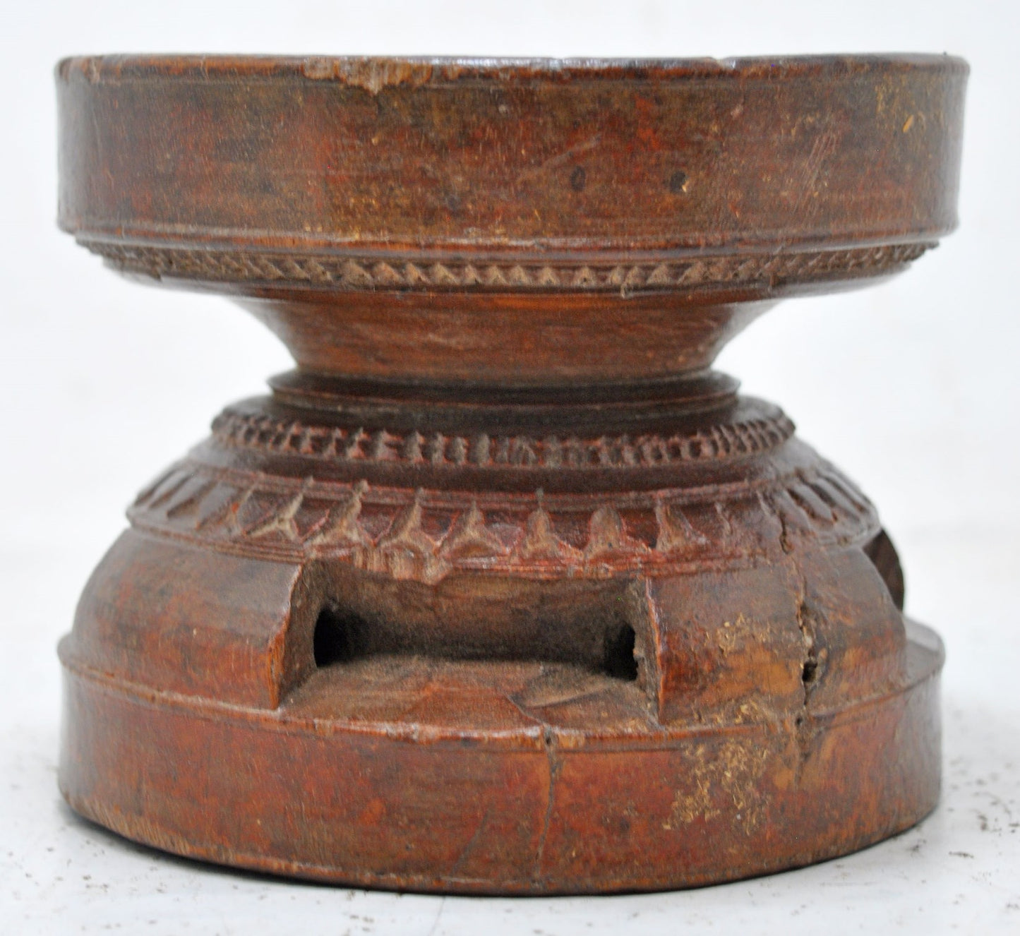 Antique Wooden Agricultural Seeder Bijni Original Old Hand Carved