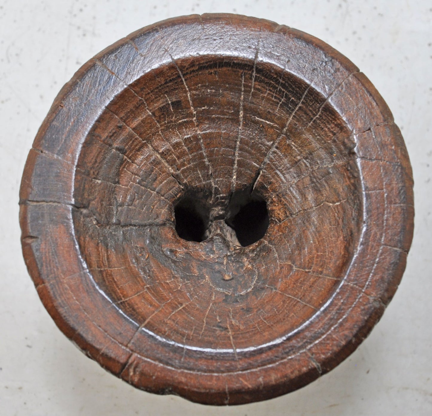 Antique Wooden Agricultural Seeder Bijni Original Old Hand Carved