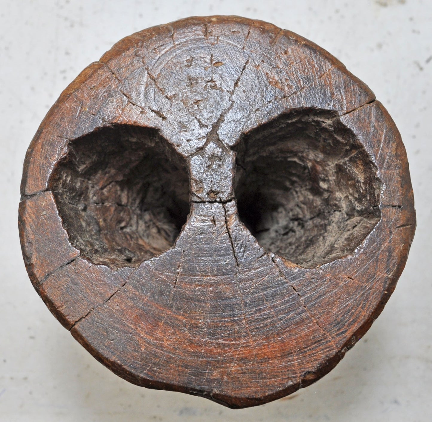 Antique Wooden Agricultural Seeder Bijni Original Old Hand Carved