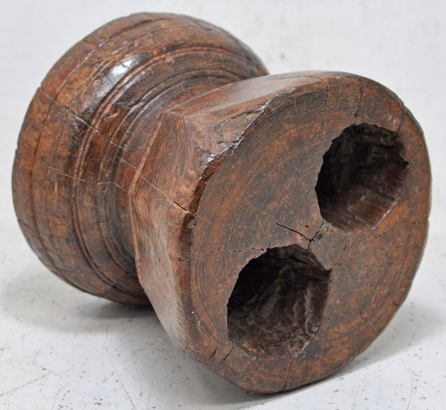 Antique Wooden Agricultural Seeder Bijni Original Old Hand Carved