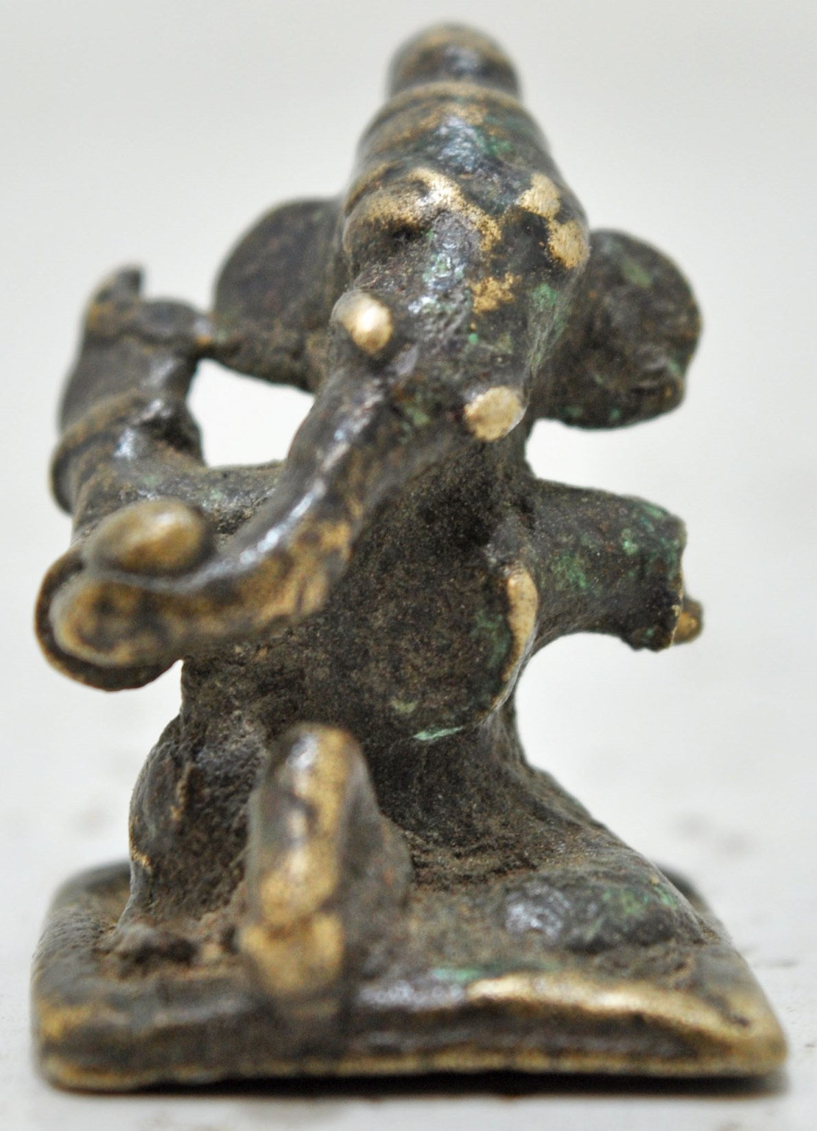 Antique Brass God Ganesha Idol Figurine Original Old Hand Crafted Fine Engraved