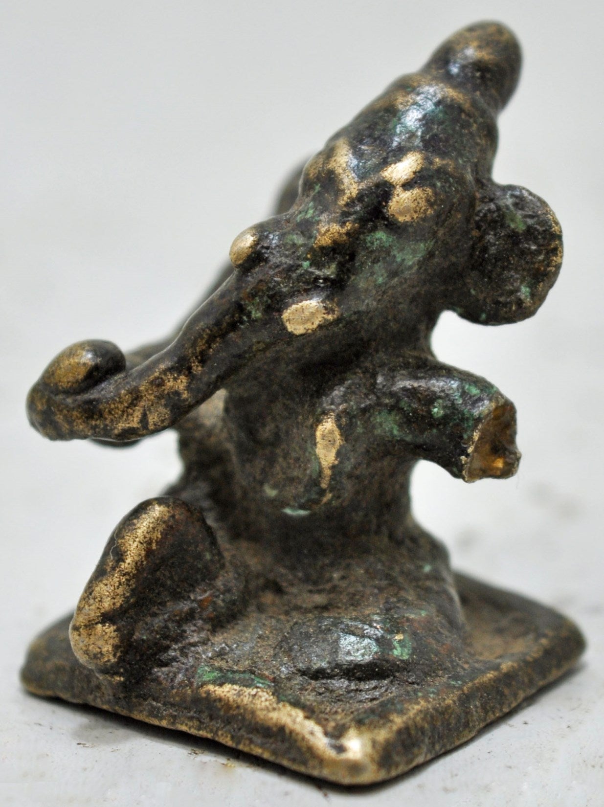 Antique Brass God Ganesha Idol Figurine Original Old Hand Crafted Fine Engraved