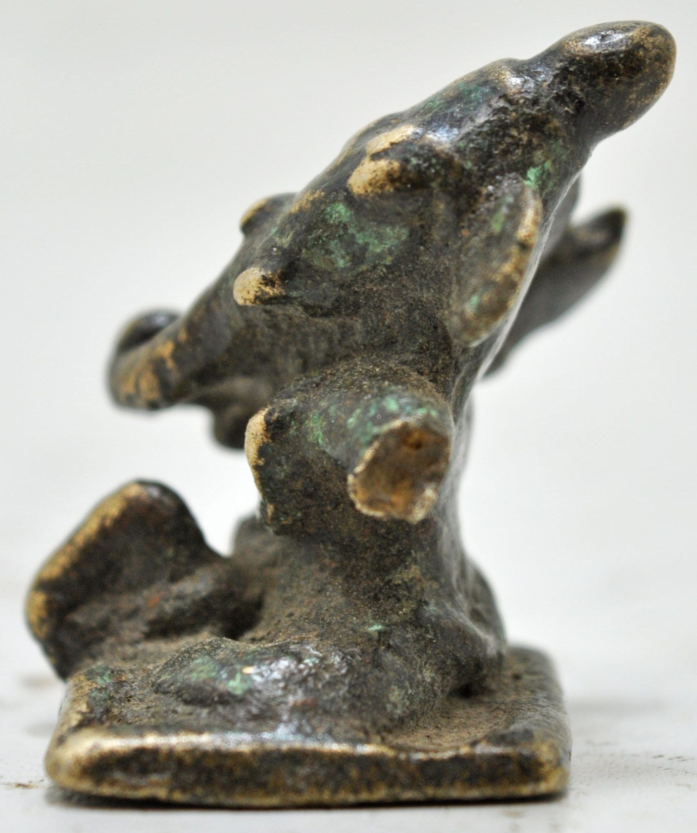 Antique Brass God Ganesha Idol Figurine Original Old Hand Crafted Fine Engraved