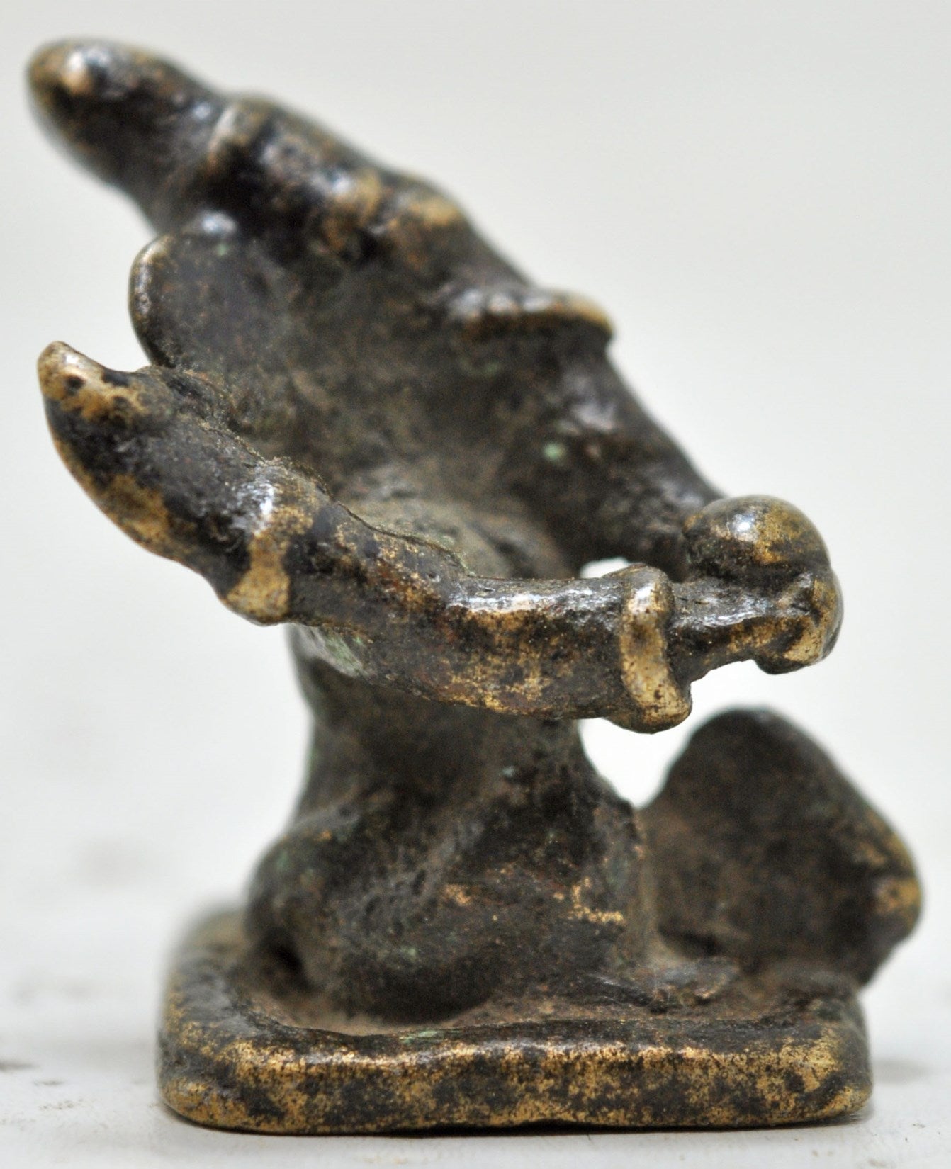 Antique Brass God Ganesha Idol Figurine Original Old Hand Crafted Fine Engraved