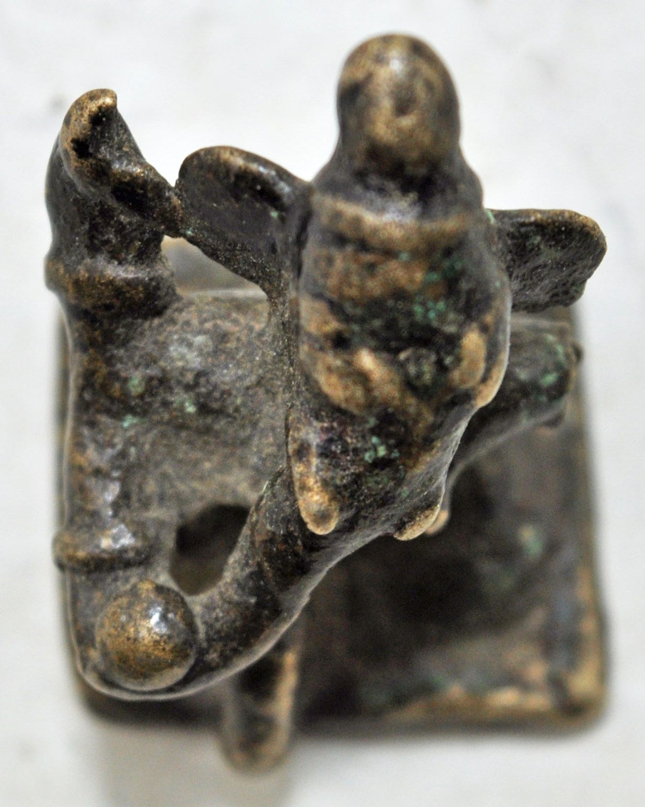 Antique Brass God Ganesha Idol Figurine Original Old Hand Crafted Fine Engraved