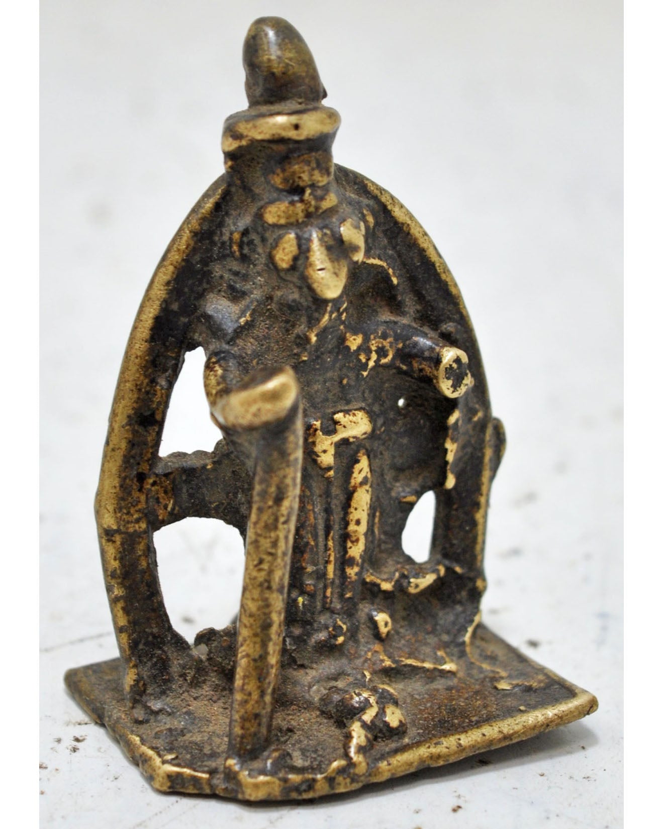 Antique Brass Tribal God Idol Figurine Original Old Hand Crafted Engraved