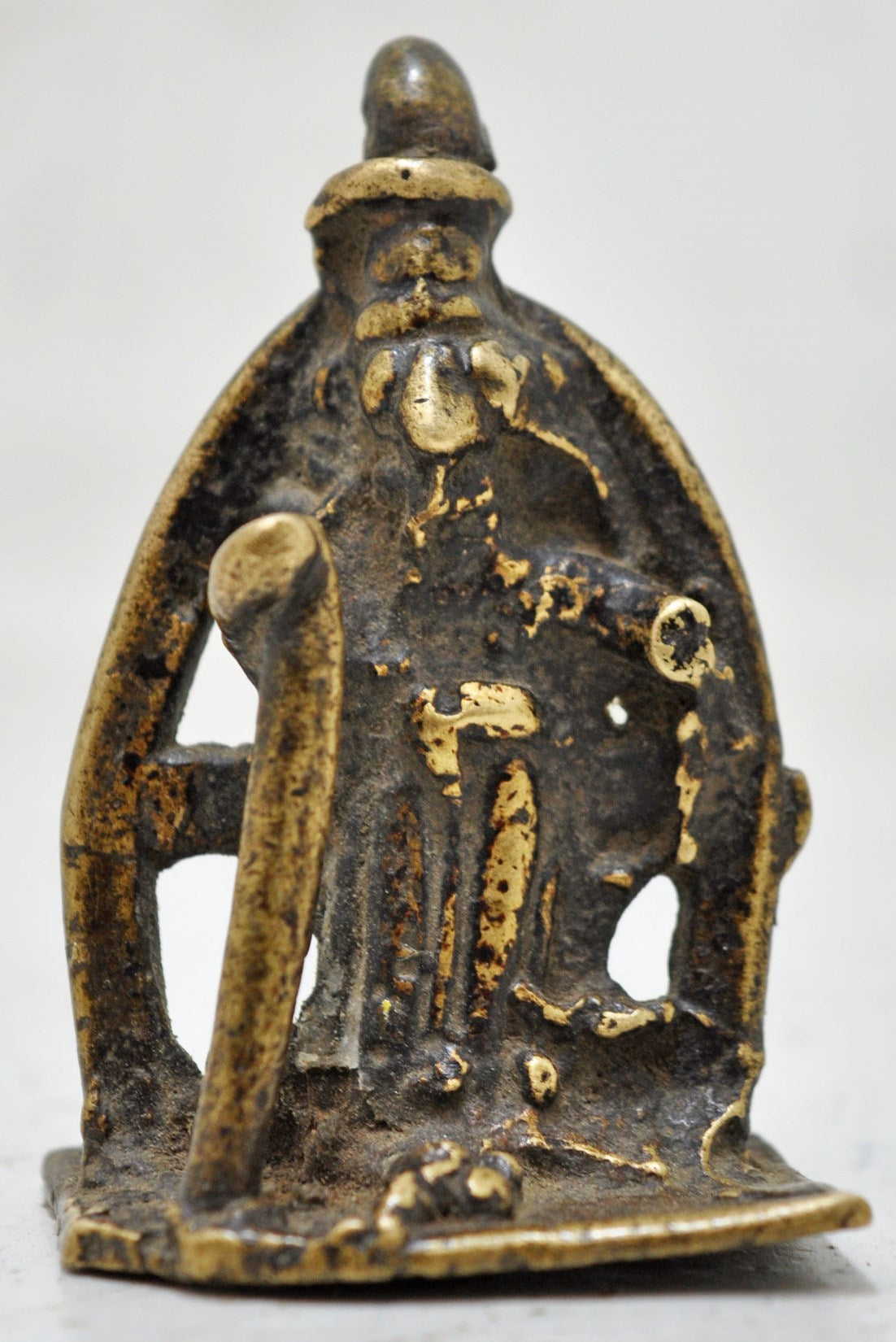 Antique Brass Tribal God Idol Figurine Original Old Hand Crafted Engraved