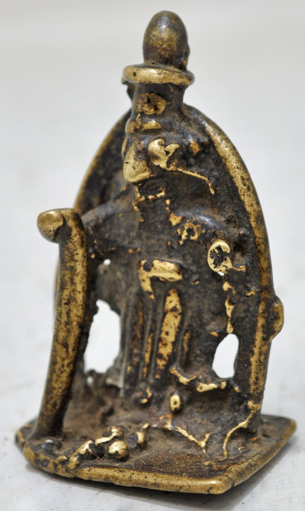 Antique Brass Tribal God Idol Figurine Original Old Hand Crafted Engraved