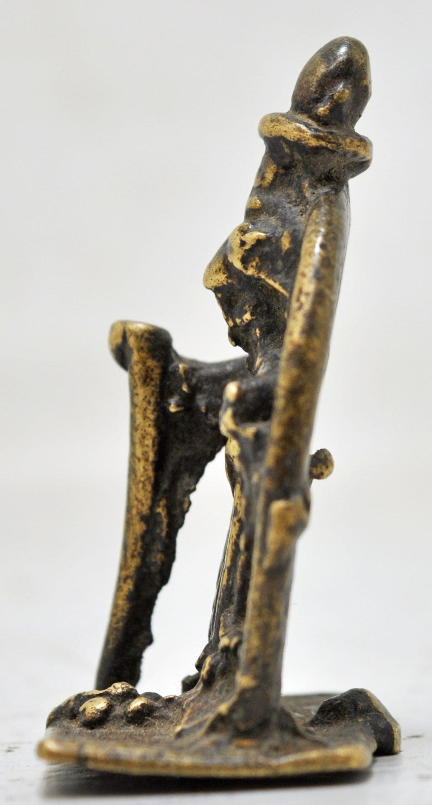 Antique Brass Tribal God Idol Figurine Original Old Hand Crafted Engraved