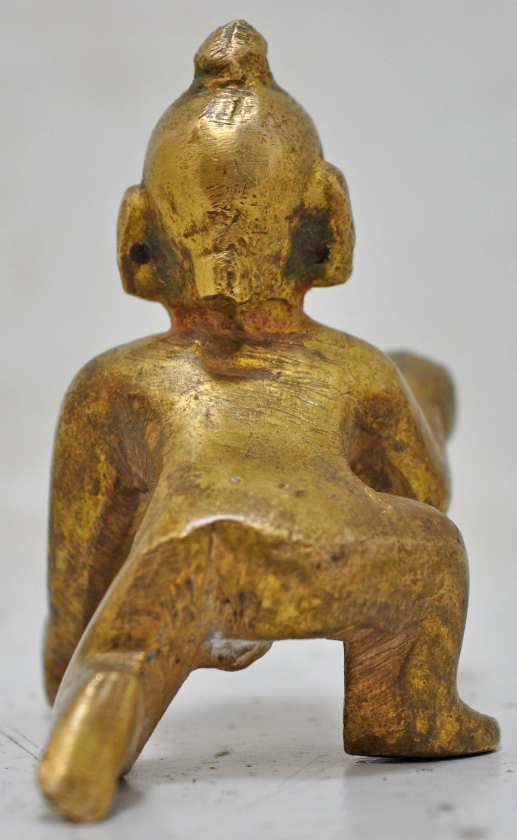 Antique Brass Baby God Krishna Idol Figurine Original Old Hand Crafted Engraved
