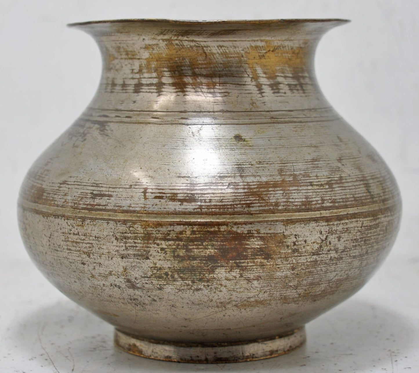 Antique Brass Water Drinking Lota Pot Original Old Hand Crafted Nickel Coated