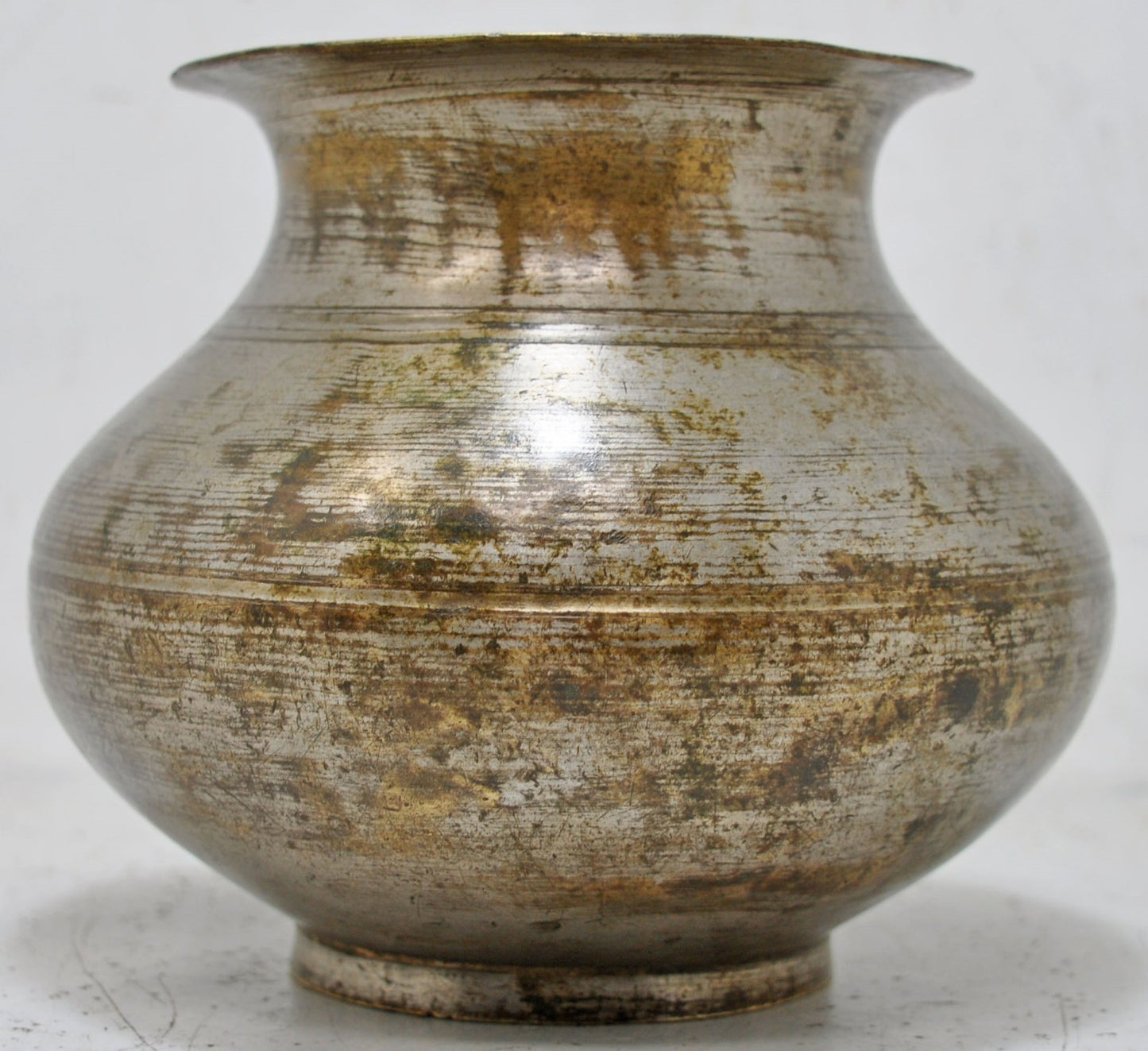 Antique Brass Water Drinking Lota Pot Original Old Hand Crafted Nickel Coated