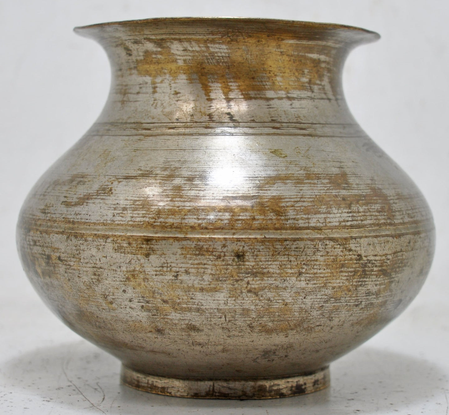 Antique Brass Water Drinking Lota Pot Original Old Hand Crafted Nickel Coated