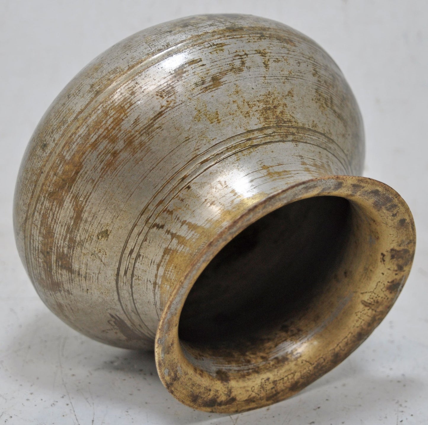 Antique Brass Water Drinking Lota Pot Original Old Hand Crafted Nickel Coated