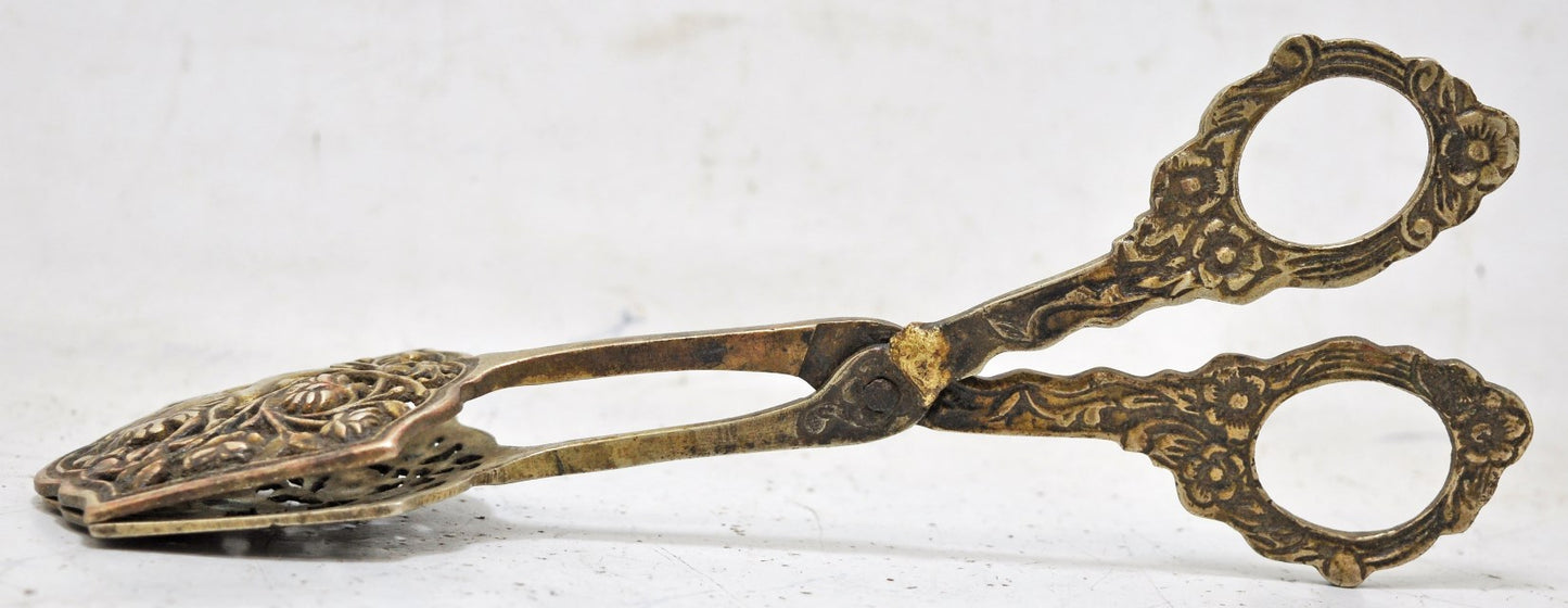 Antique Brass Jewellery Making Embossing Scissors Tool Original Old Hand Crafted Engraved