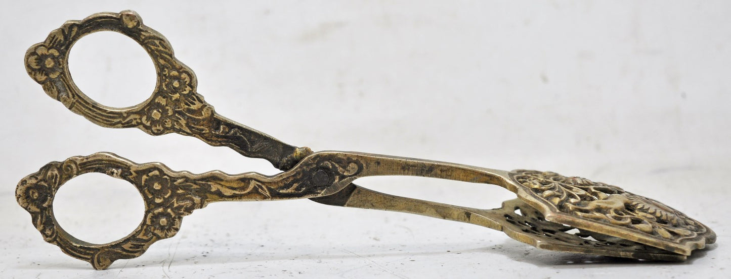 Antique Brass Jewellery Making Embossing Scissors Tool Original Old Hand Crafted Engraved