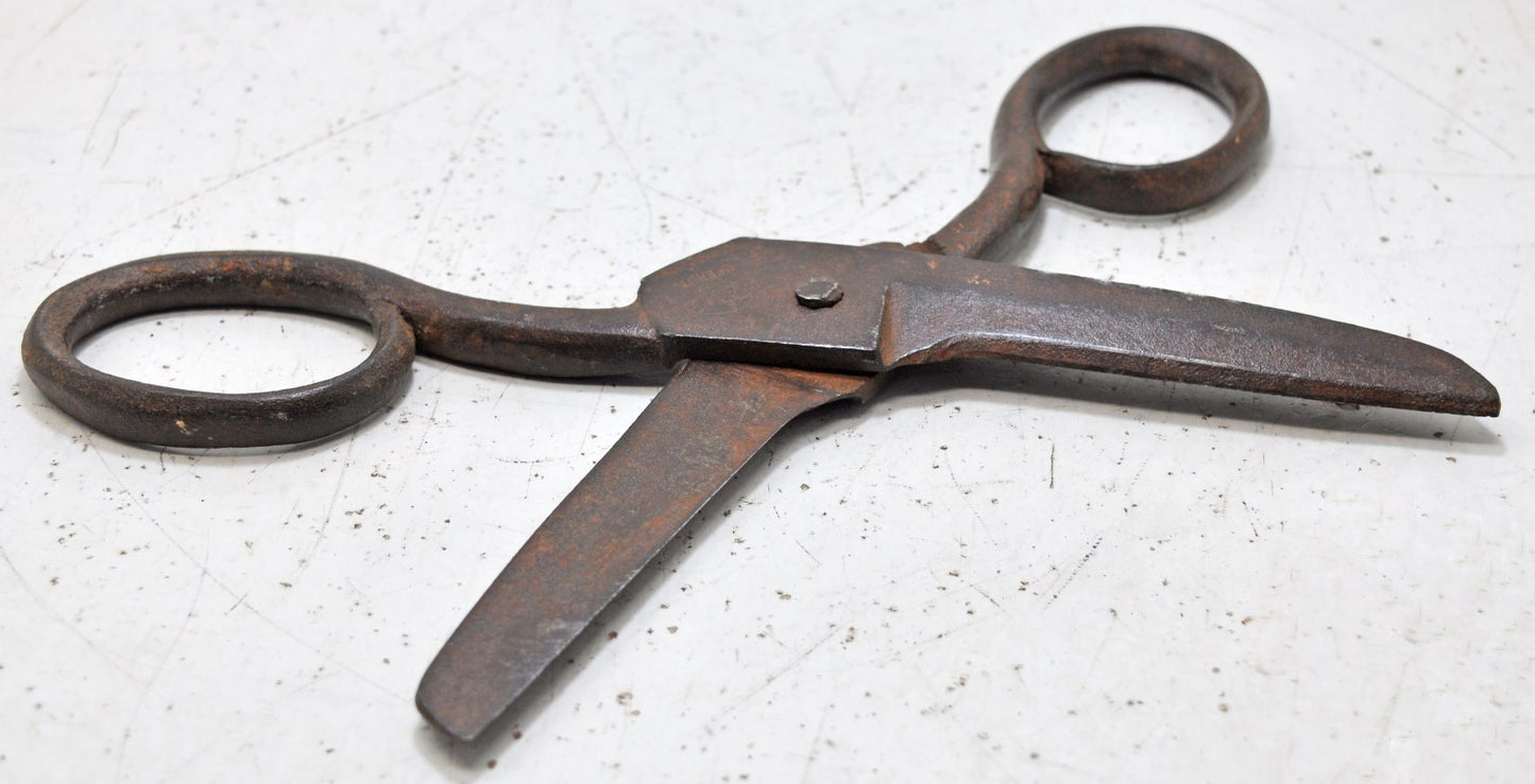Antique Iron Long Tailors Scissors Original Old Hand Crafted