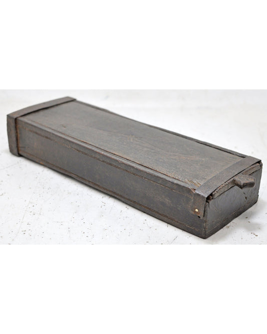 Antique Wooden Measuring Scale Storage Box Original Old Hand Carved