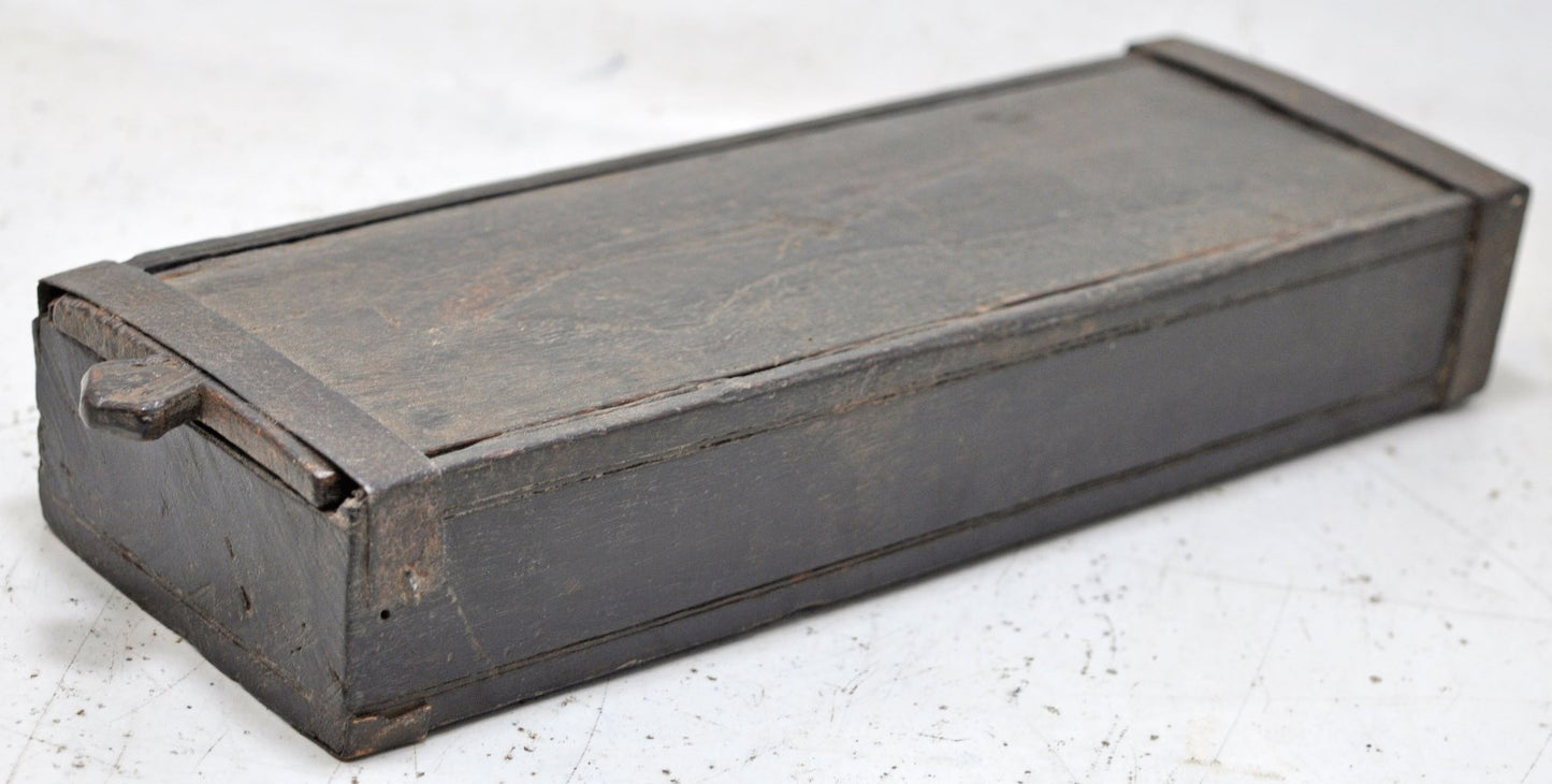 Antique Wooden Measuring Scale Storage Box Original Old Hand Carved