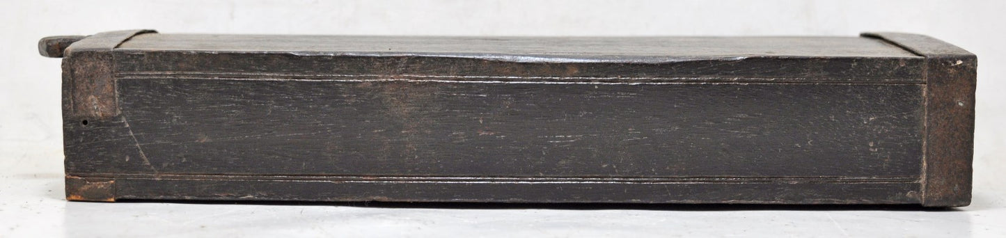 Antique Wooden Measuring Scale Storage Box Original Old Hand Carved