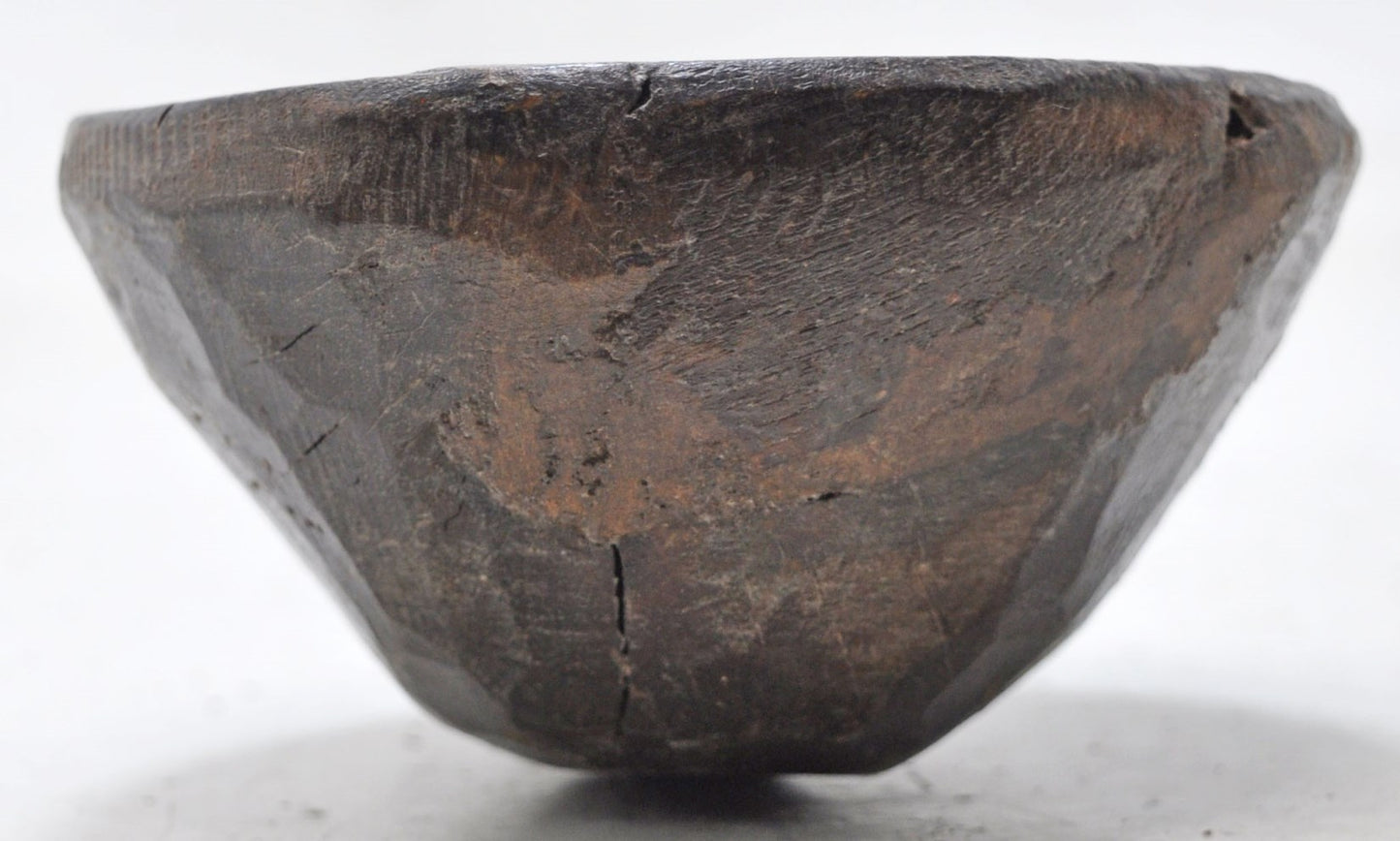 Antique Wooden Long Serving Spoon Original Old Hand Carved