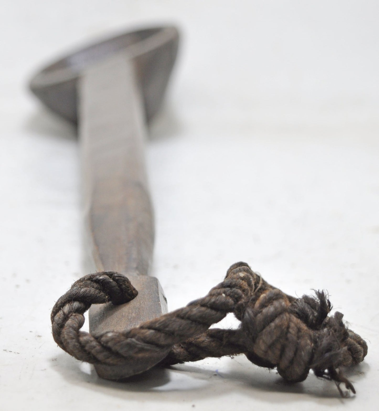 Antique Wooden Long Serving Spoon Original Old Hand Carved