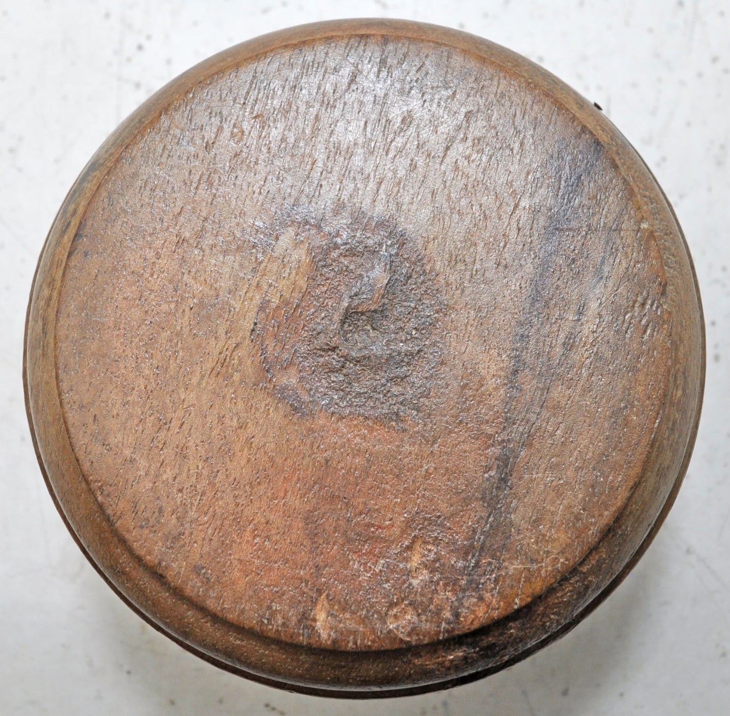 Antique Wooden Round Pot Original Old Hand Crafted