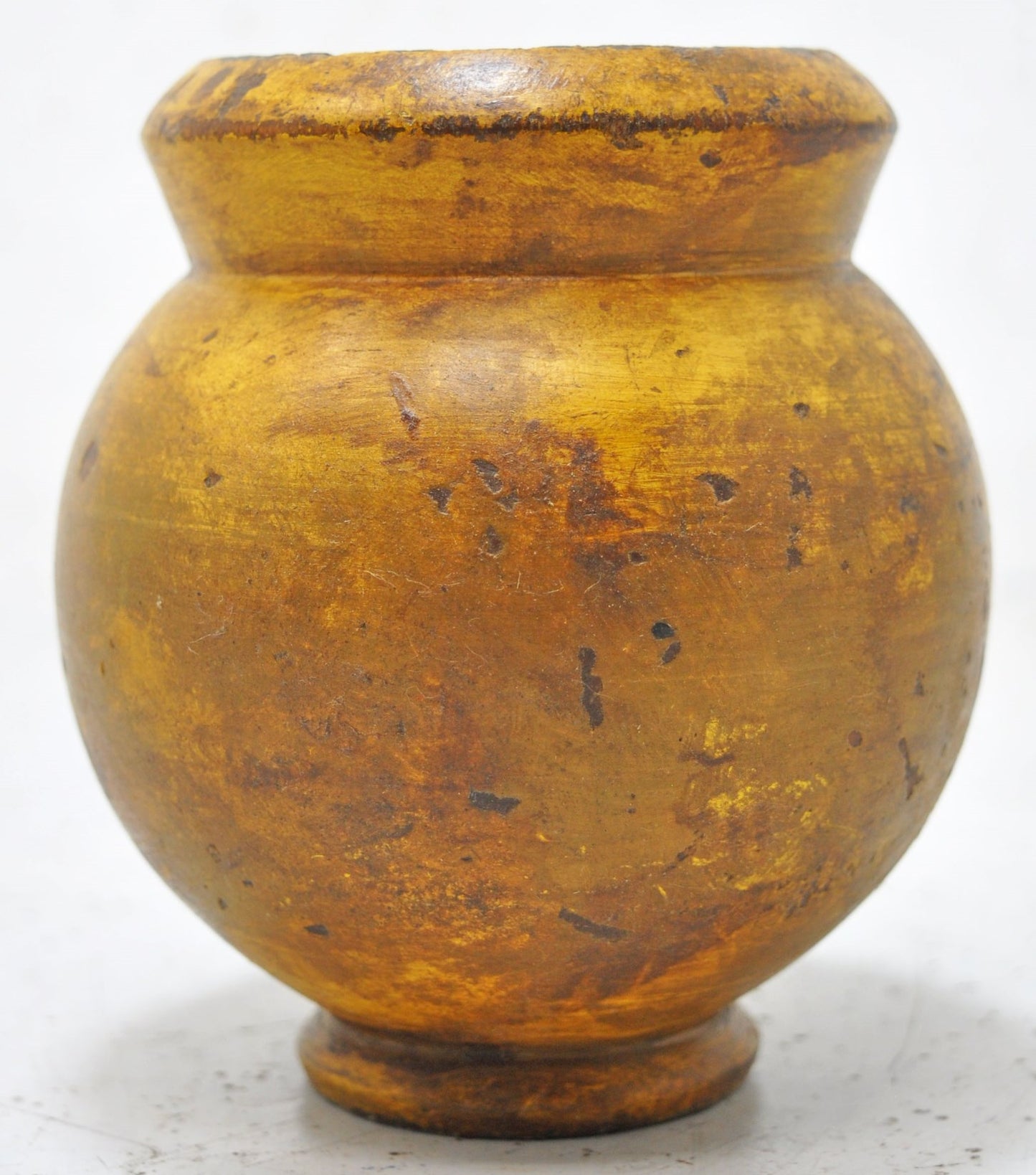 Vintage Wooden Round Water Drinking Lota Pot Original Old Hand Carved