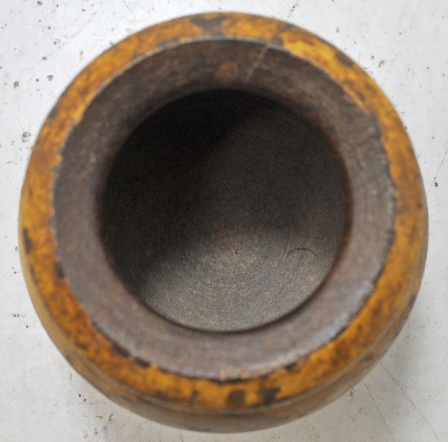 Vintage Wooden Round Water Drinking Lota Pot Original Old Hand Carved