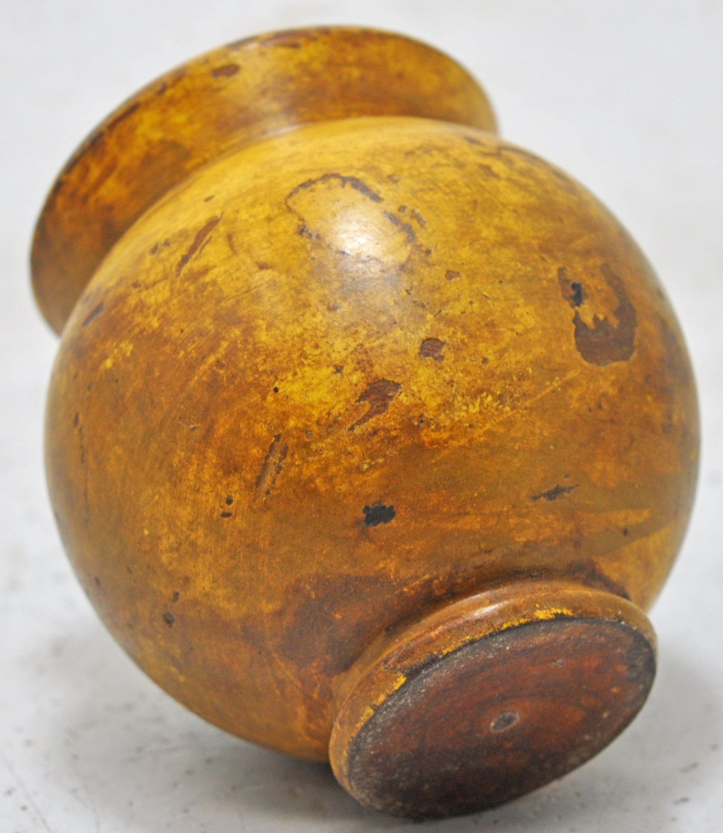 Vintage Wooden Round Water Drinking Lota Pot Original Old Hand Carved