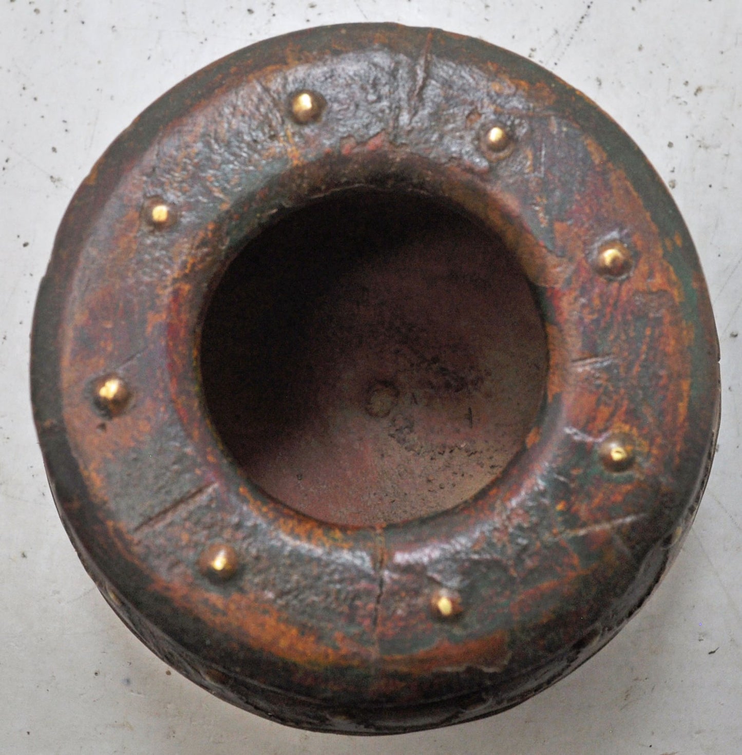 Vintage Wooden Round Water Drinking Lota Pot Original Old Hand Carved