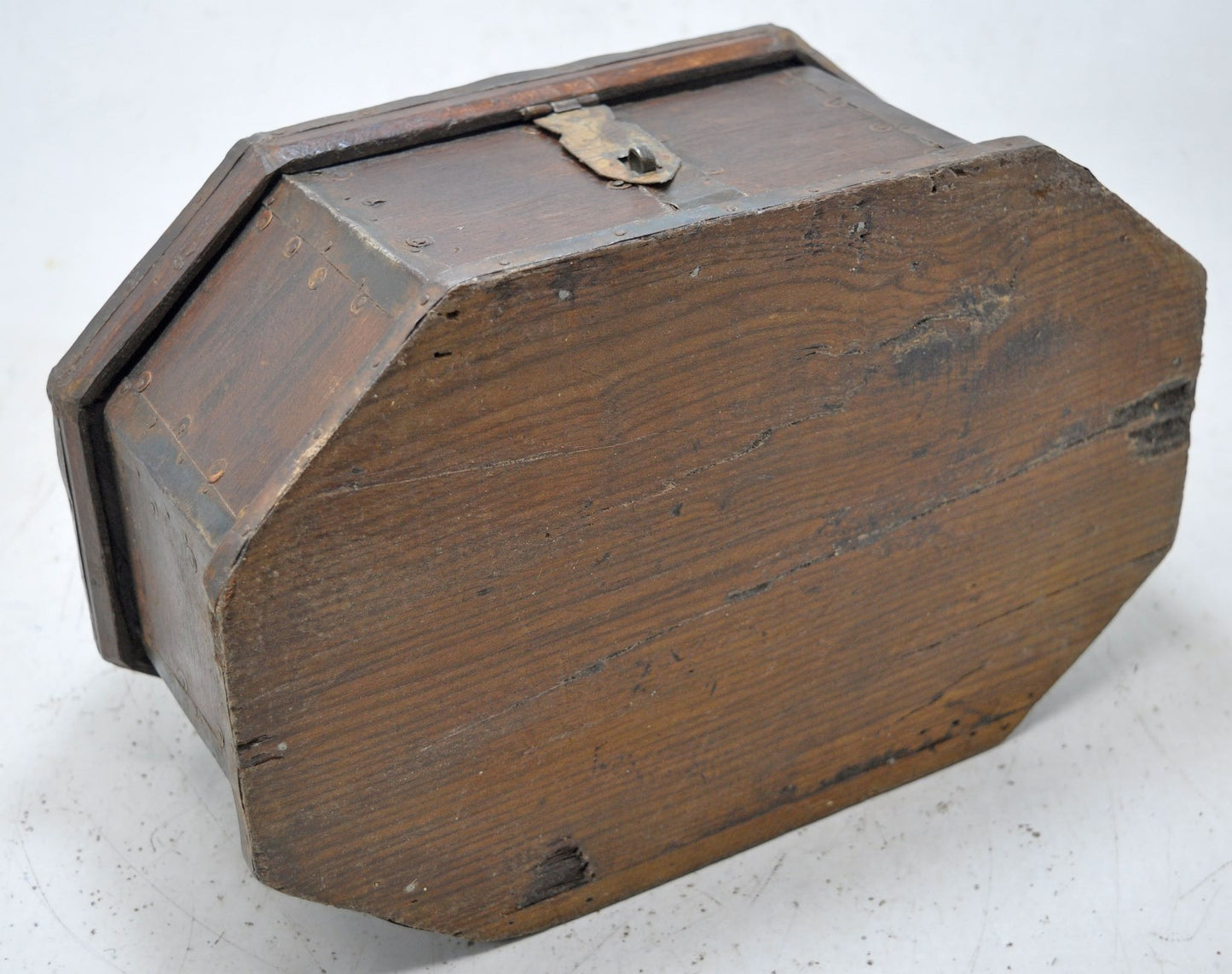 Vintage Wooden Dome Shaped Storage Box Original Old Hand Crafted Painted