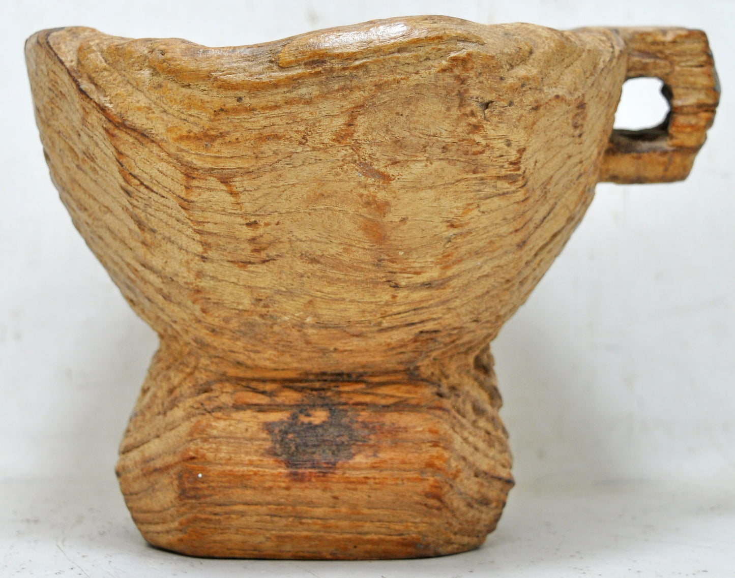 Antique Wooden Agricultural Bijni Seed Holder Candle Stand Original Old Hand Carved