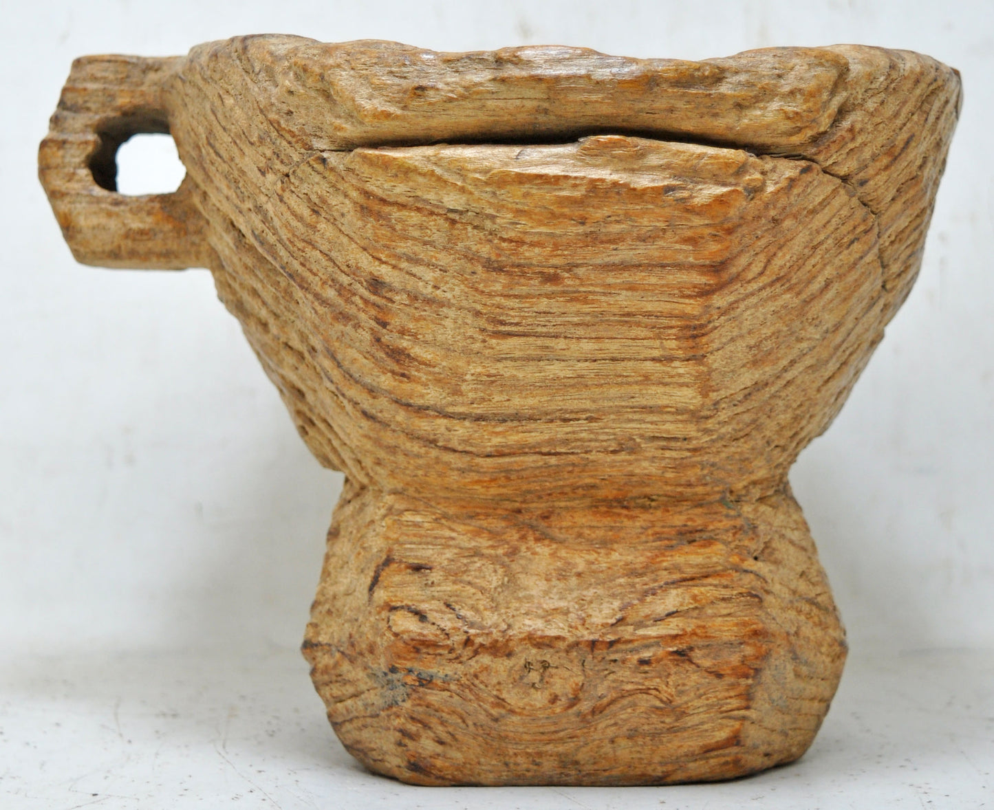 Antique Wooden Agricultural Bijni Seed Holder Candle Stand Original Old Hand Carved