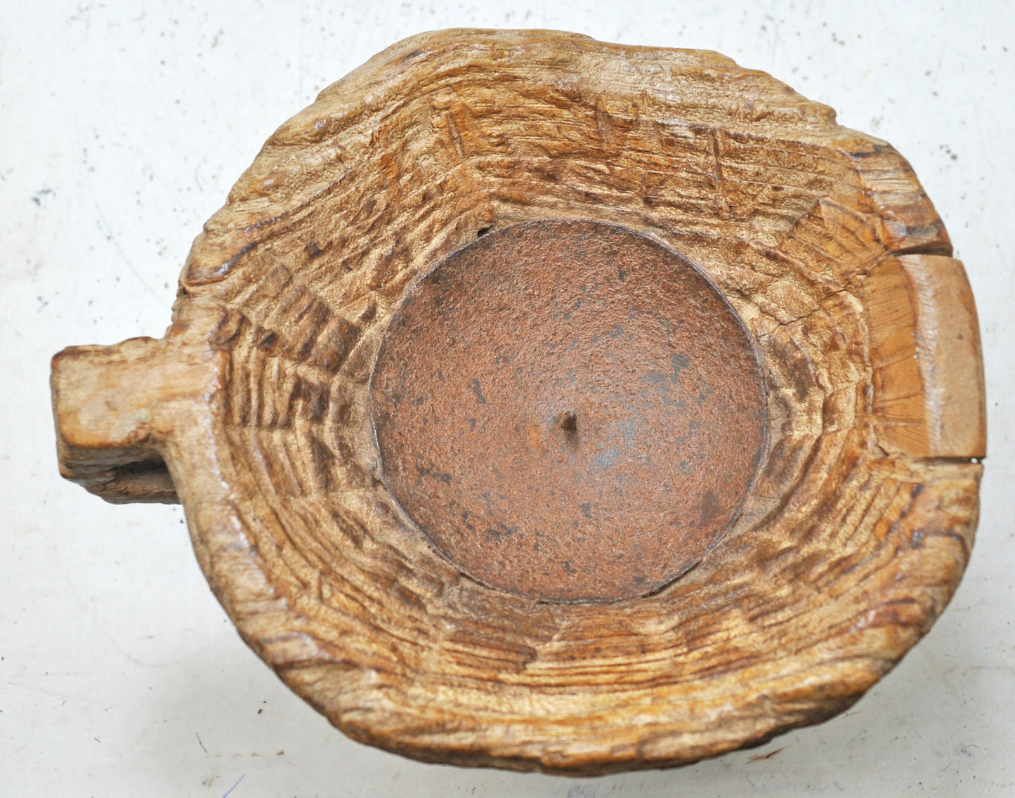 Antique Wooden Agricultural Bijni Seed Holder Candle Stand Original Old Hand Carved