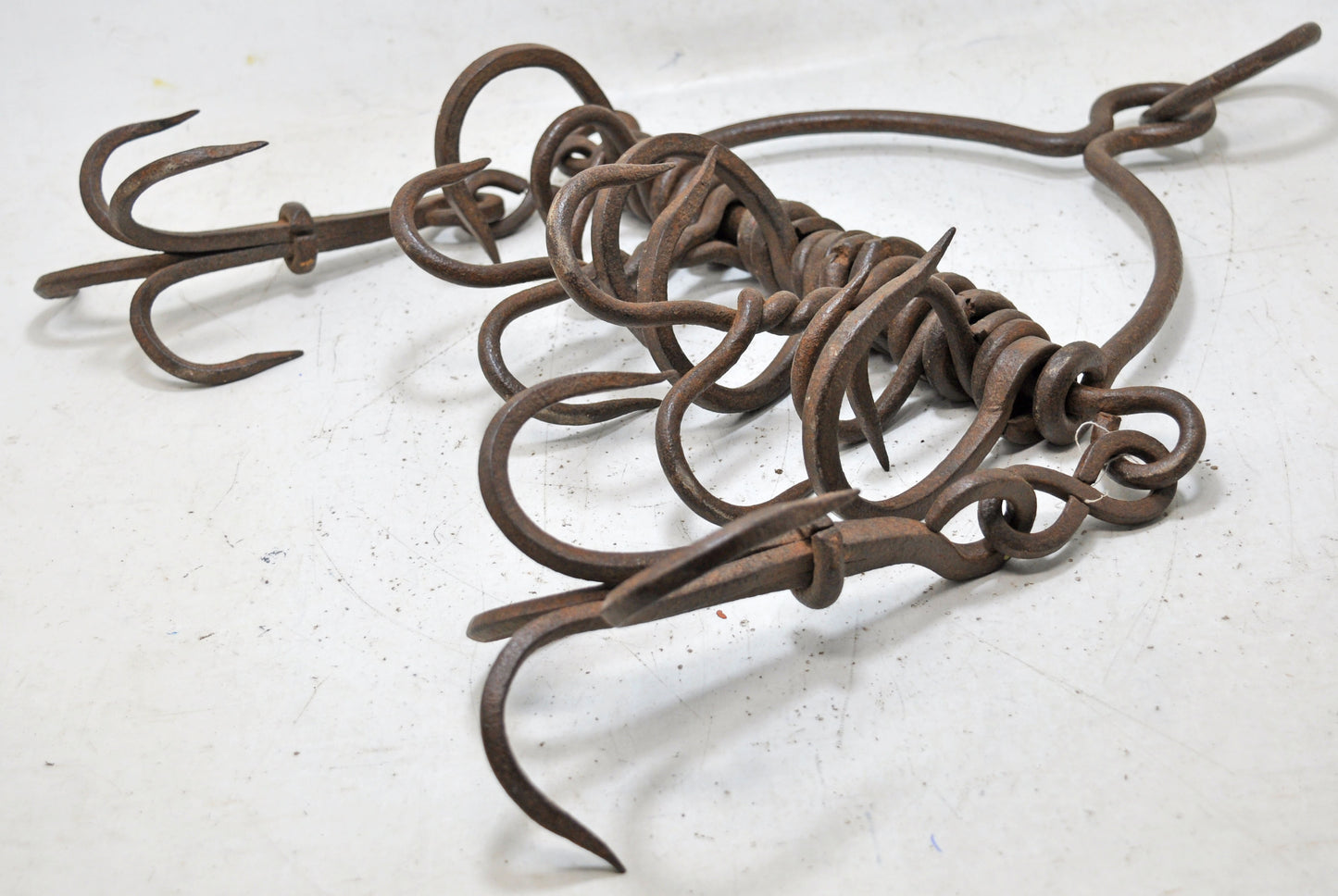 Antique Iron Well Water Bucket Fetching Hooks Original Old Hand Crafted