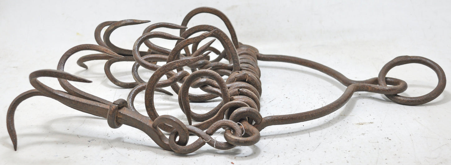 Antique Iron Well Water Bucket Fetching Hooks Original Old Hand Crafted