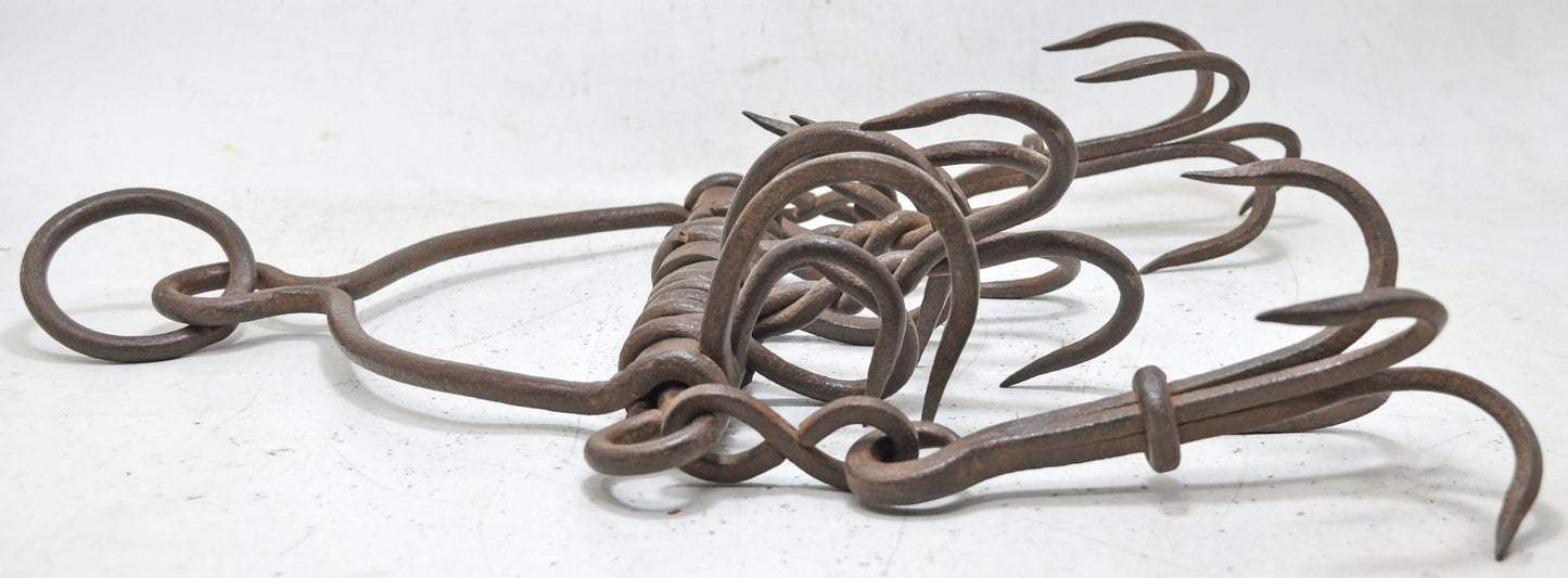 Antique Iron Well Water Bucket Fetching Hooks Original Old Hand Crafted