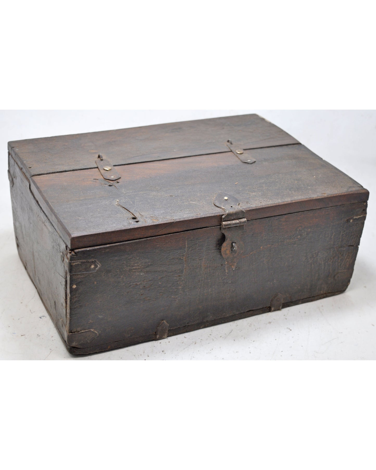 Antique Wooden Large Size Storage Chest Box Original Old Hand Crafted