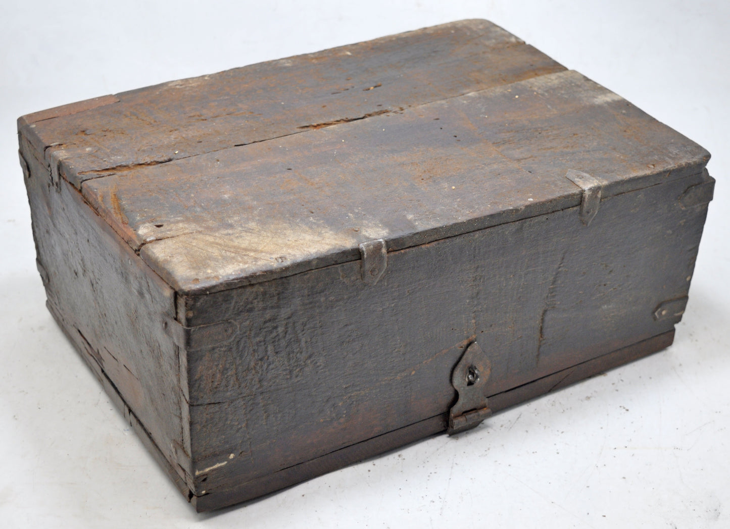 Antique Wooden Large Size Storage Chest Box Original Old Hand Crafted