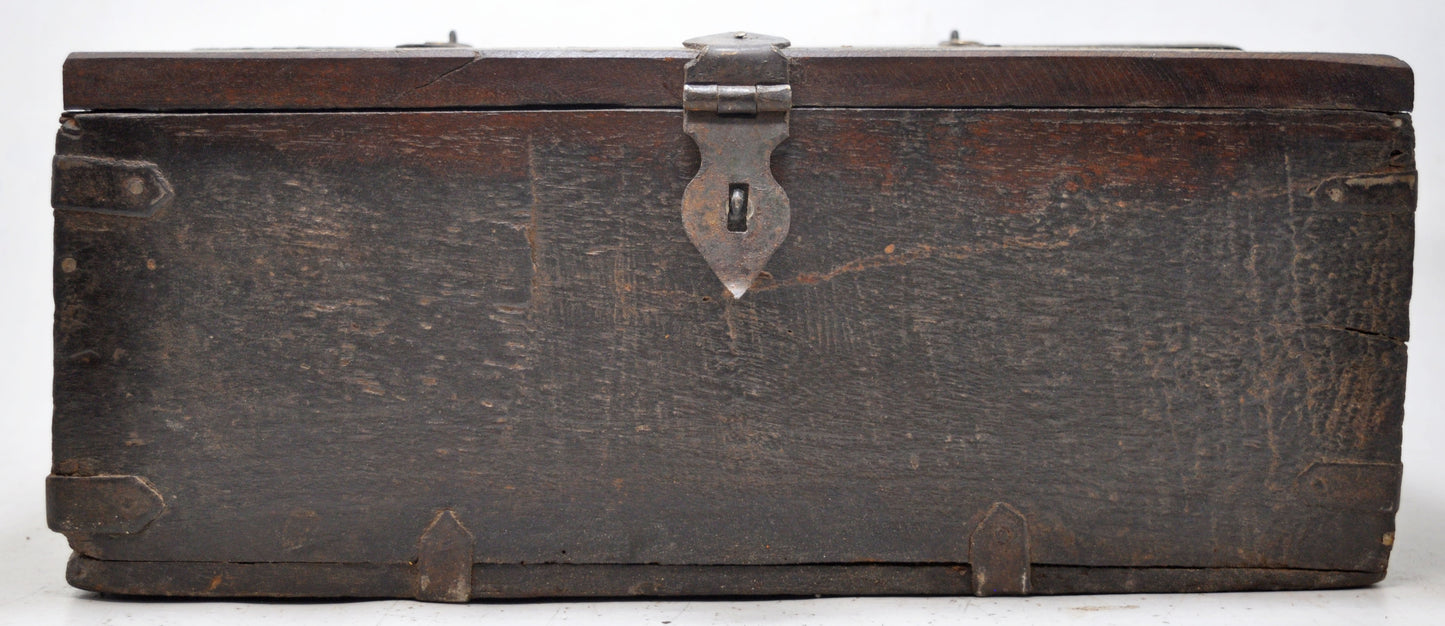 Antique Wooden Large Size Storage Chest Box Original Old Hand Crafted