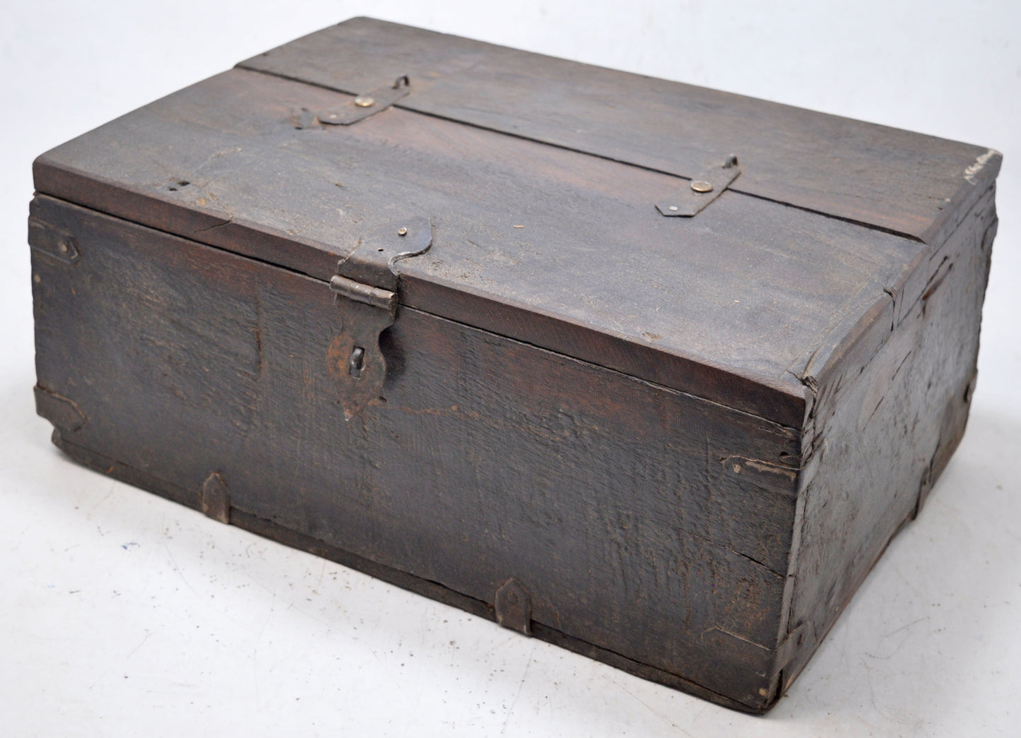 Antique Wooden Large Size Storage Chest Box Original Old Hand Crafted